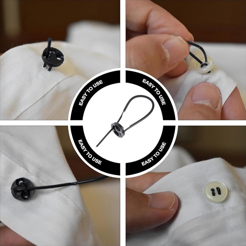 أزرار سوداء غير قابلة للخياطة 30 قطعة تثبيت بدون إبر لإصلاح الملابس وتزيين التنانير - Image 5